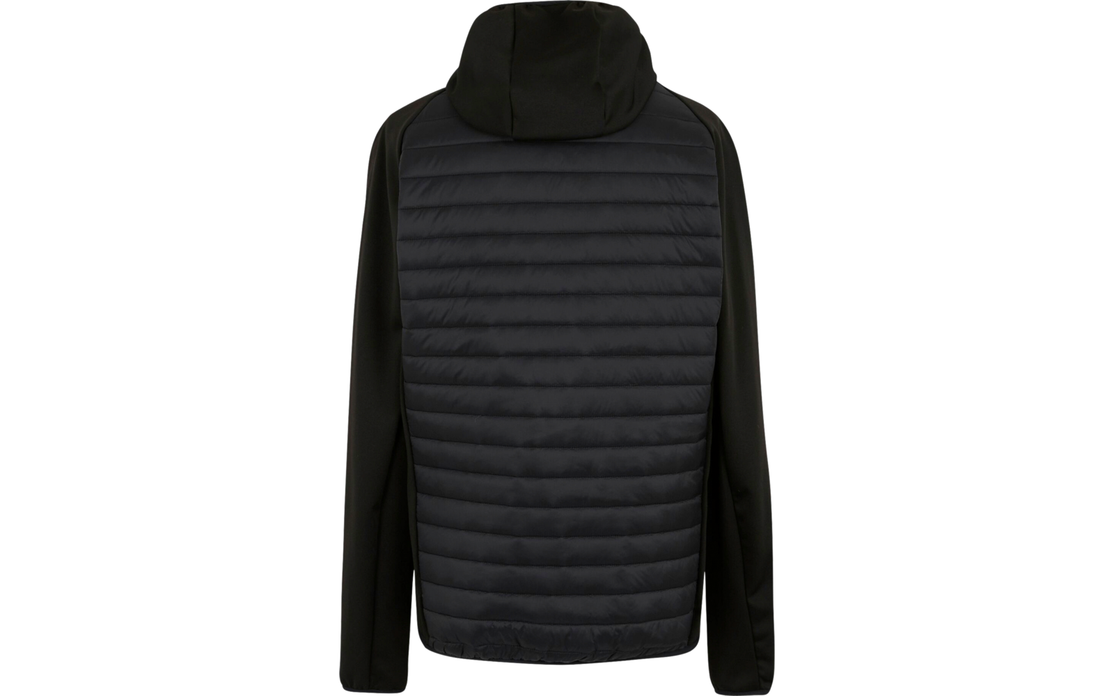 Schwarze Jacke mit Stehkragen und gestepptem Vorderteil