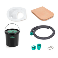 Do It Yourself Set (5pcs) for Building Your Own Urine-Diverting Toilet with Toilet Seat White (11L) TROBOLO