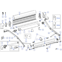 Thule attachment for support foot on front rail 2 pieces left and right suitable for Omnistor 5003 / 6200 / 6200 Eriba Touring / 8000 / 9200