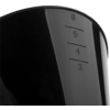 Close-up of a glossy black surface with raised measurement marks and the numbers 3, 4, 5, 6