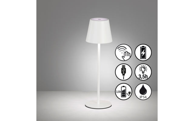Easy rechargeable table outdoor light sand white