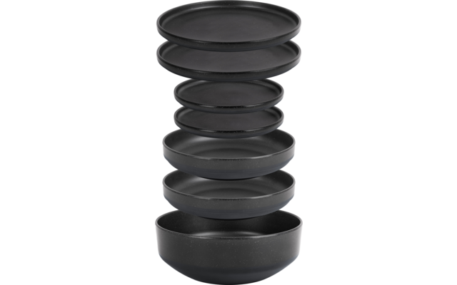Produktbild Brunner 6 in 1 Odette Double Black Melamin Geschirrset 7-teilig 1