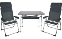 Crespo AL/213-CTM-40 Campingmöbel-Set 3-teilig mit höhenverstellbarem Tisch / 2 Klappstühlen / Tragetasche