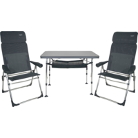 Crespo AL/213-CTM-40 Campingm&ouml;bel-Set 3-teilig mit h&ouml;henverstellbarem Tisch / 2 Klappst&uuml;hlen / Tragetasche