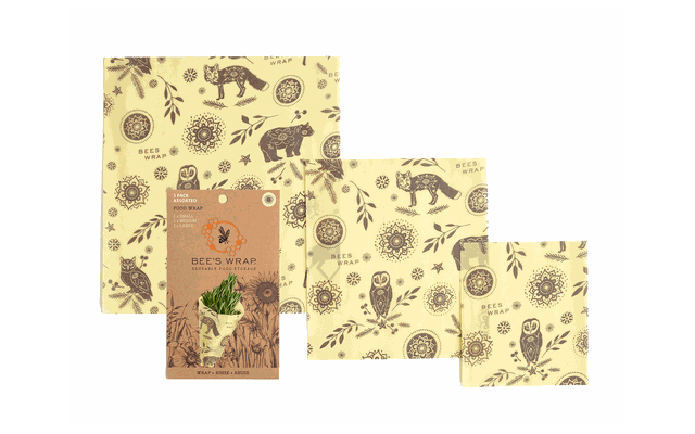 Bees Wrap beeswax cloth 3-pack mixed Into the Woods