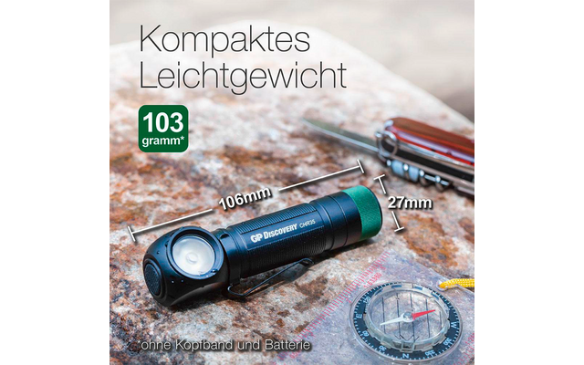 Produktbild GP Batteries CH35 Multifunktions-Stirnlampe 600 Lumen mit USB-Ladefunktion 1