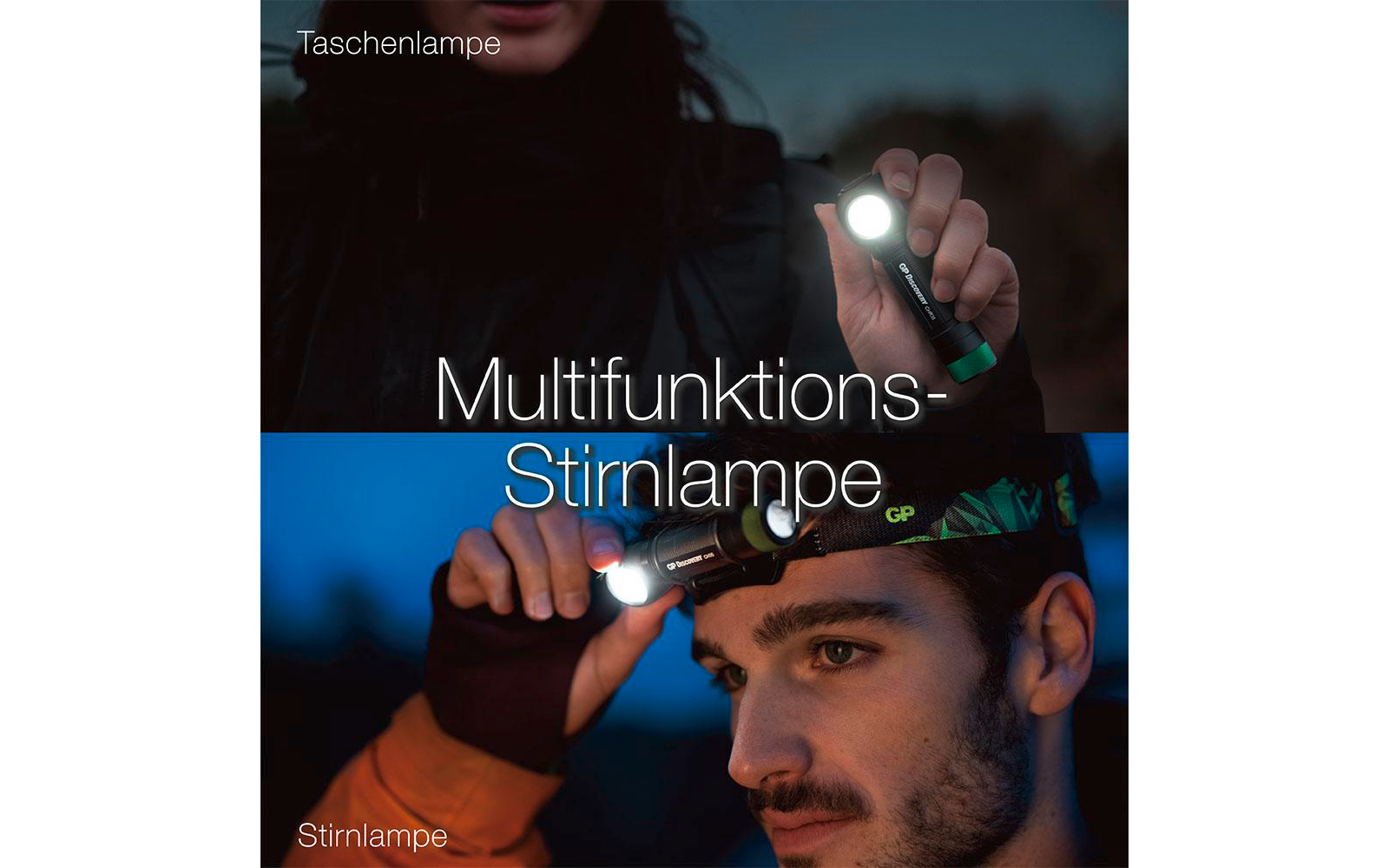 Produktbild GP Batteries CH35 Multifunktions-Stirnlampe 600 Lumen mit USB-Ladefunktion 1