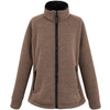 Braune Fleecejacke mit Reißverschluss, Stehkragen und Taschen