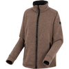 Brauner Fleecejacke mit schwarzem Reißverschluss und Stehkragen