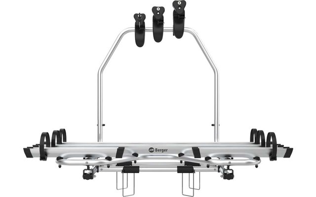 Fahrradträger aus Metall mit Halterungen für drei Fahrräder