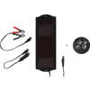 Solarmodul mit Kabeln und einem runden LED-Licht