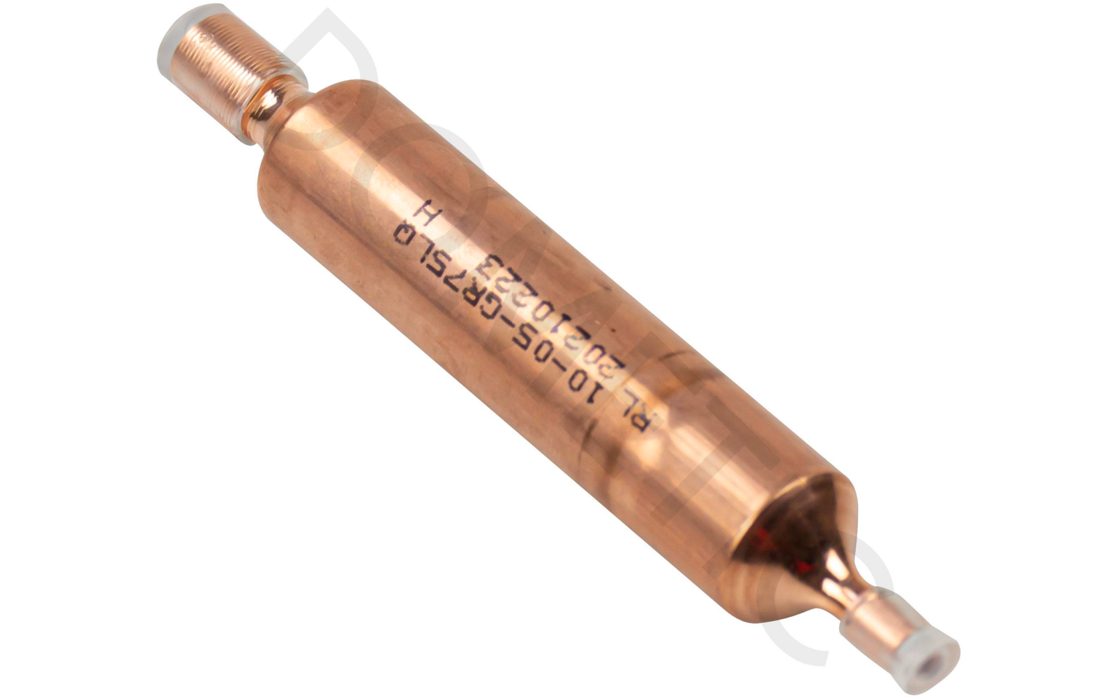 Kupferfarbiger Zylinder mit zwei Anschlussenden