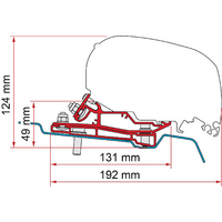 Adaptateur d&rsquo;auvent Ford Transit L3 H3 pour F80 Fiamma