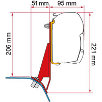 Fiamma Kit Ford Custom V 710 / VW Transporter dal 2025 Tetto sollevabile staffa speciale per tendalino RHD