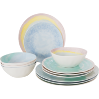 Bo-Camp Pastel Collection Barfleur Vajilla de 12 piezas para 4 personas
