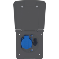 Schwabe Caravan Vorzelt-Multifunktionssteckdose inkl 1x Schutzkontaktsteckdose 230 V / 1x Steckdose 12 V /  2x SAT-Steckdosen anthrazit