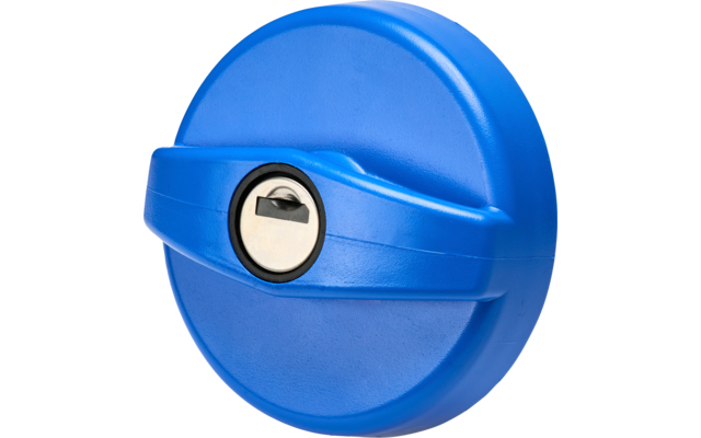 STS tank cap closure for fresh water, with ventilation, STS/Zadi cylinder, 1 cylinder/2 ports, blue
