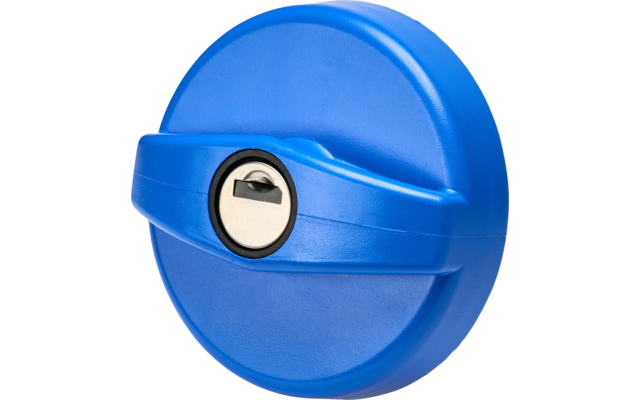 STS tank cap closure for fresh water, with ventilation, STS/Zadi cylinder, 1 cylinder/2 ports, blue