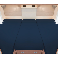 Set de draps-housses 3 pièces pour lit arrière bleu foncé