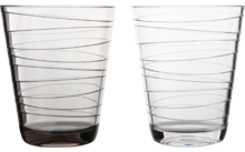 Gimex water glass Retro Stripes 2 piece set black and white