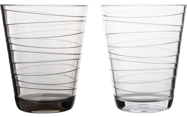 Gimex Wasser Glas Retro Stripes 2 teiliges Set  black and white 
