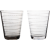 Gimex Wasser Glas Retro Stripes 2 teiliges Set  black and white 