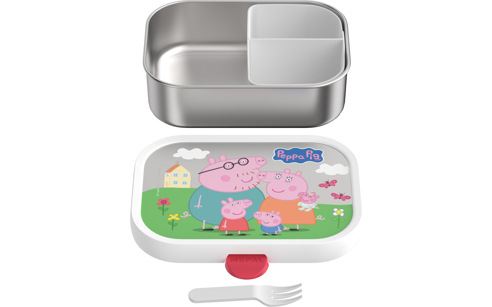 Produktbild Mepal Campus Brotdose Edelstahl mit Bento-Einsatz und Gabel 750 ml 1
