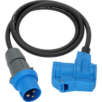 Brennenstuhl CEE Camping Verl&auml;ngerungskabel CEE Stecker auf Winkelkupplung Schutzkontakt Steckdose 230 V / 16 A Schwarz 1,5 Meter