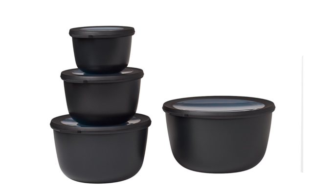 Mepal Cirqula multi bowl set rond 4 stuks 500 / 1000 / 2000 / 3000 ml nordic black