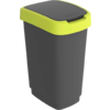 Rotho Twist waste garbage can with swing and hinged lid 25 liters lime green