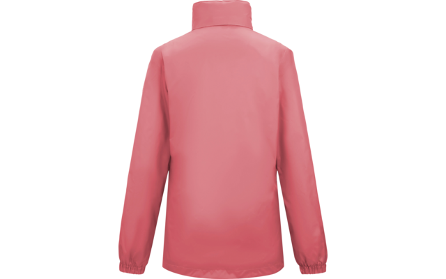 Rosa Jacke von hinten, Stehkragen, lange Ärmel mit elastischen Bündchen