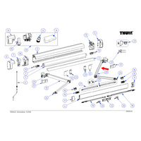 Thule knikarm (rechts) voor luifel lengte 2.3m