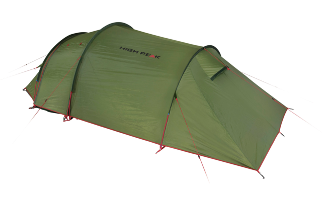 High Peak Falcon 3 LW Lightweight 3 person tunnel tent aluminum poles olive / red