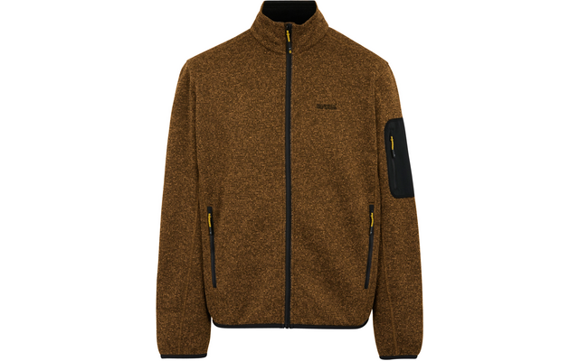 Braune Fleecejacke mit Reißverschluss und zwei Taschen