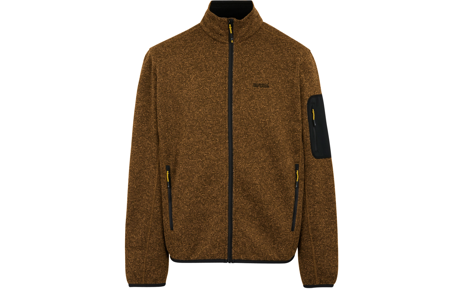 Braune Fleecejacke mit Reißverschluss und zwei Taschen