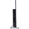 Schlanker Flachbildschirm im Profil auf Metallfuß; sichtbare Anschlussleiste mit HDMI-, Koaxial-, zwei USB-, Ethernet-, Audio- und Netzanschluss