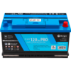 Blauwe autobil accu met opschrift 120 Pro