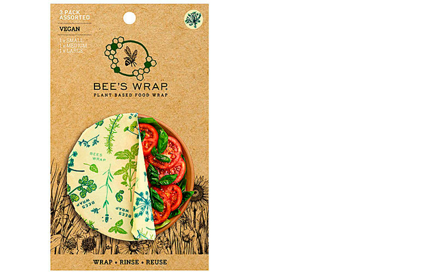 Bees Wrap Vegan Toile cirée végétale paquet de 3 mélangés Herb Garden