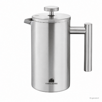 Groenenberg French Press Kaffeezubereiter Edelstahl mit 3 Ersatzfiltern 600 ml