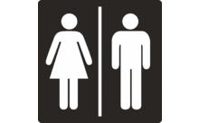 Protect toilet sign ladies and gentlemen 100 x 100 x 0.5 mm