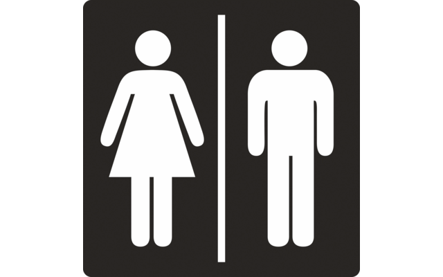 Protect toilet sign ladies and gentlemen 100 x 100 x 0.5 mm