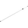 Lange weiße Stange mit grauen Enden auf weißem Hintergrund