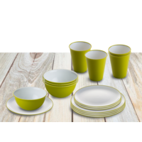 Omada bestekset met graankom 16 st. voor 4 personen groen