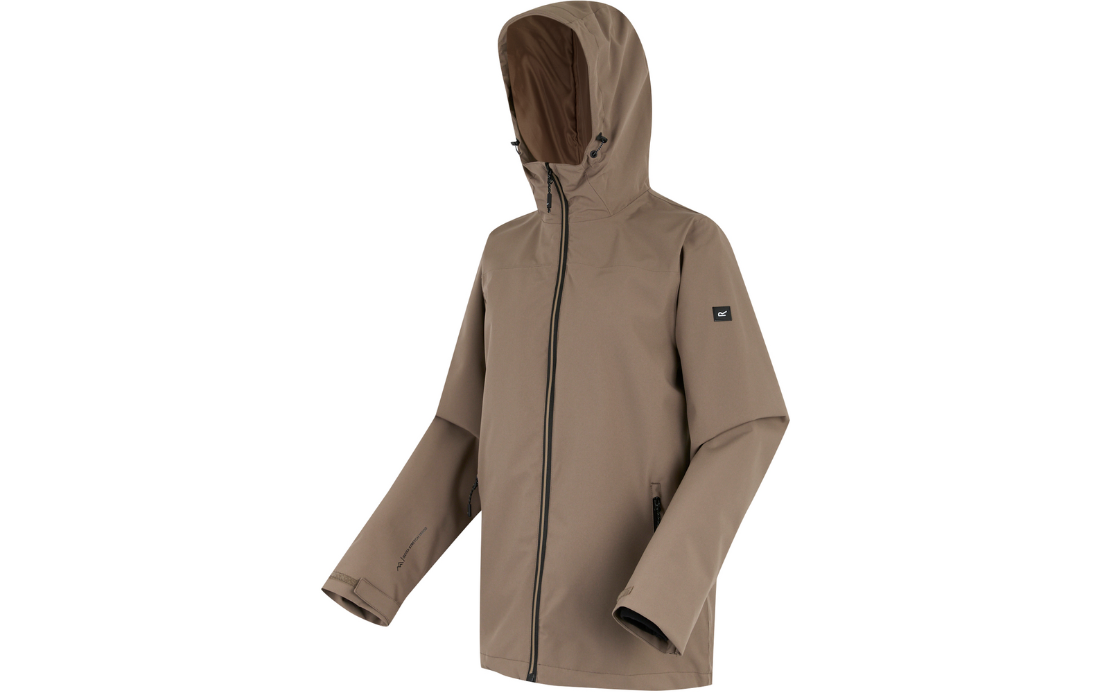Beige Jacke mit Kapuze und langen Ärmeln