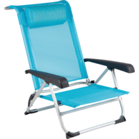 Beach Chair Incl. Head Cushion Blue Bo-Camp Saint-Tropez