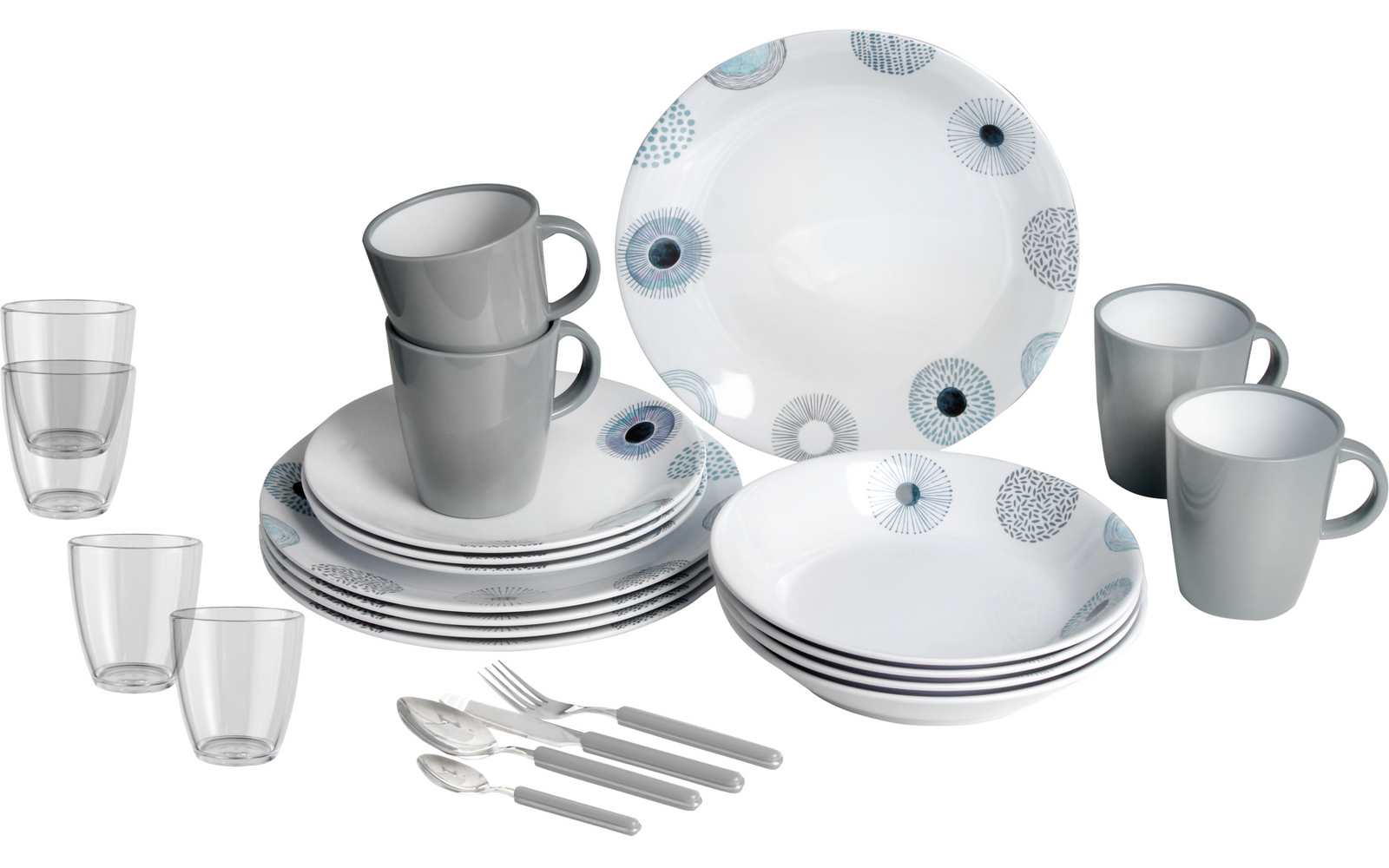 Produktbild Brunner All Inclusive Melamin Geschirrset Antirutsch, BPA-frei und bruchunempfindlich 36-teilig 1