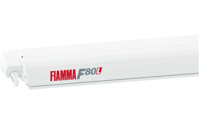 Fiamma F80L Polar White awning with roof mount 600 blue