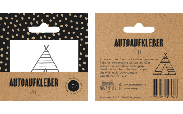 Advanture Shop tent bumper sticker 5.3 x 5cm