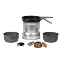 Set de cuisine de camping avec 3 pi&egrave;ces de br&ucirc;leur &agrave; gaz Trangiak&ouml;k 27 - 9 UL / HA gris (Set 1) Trangia