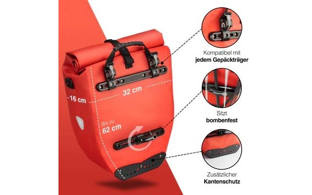 Valkental ValkBasic luggage carrier bag red